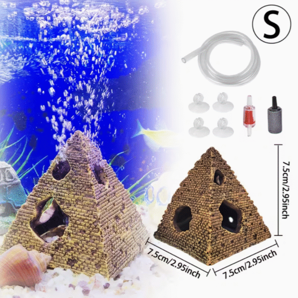 Egyptian Pyramids Stone Cave Aquarium Ornament