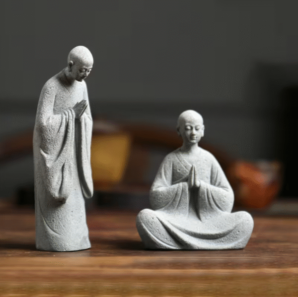 Resin Buddhist Monk Figurine Set