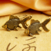 Vintage Metal Goldfish Figurine set